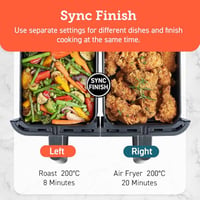 Image 5 of COSORI Dual Air Fryer, 8.5L Family Size, 8-In-1, Air Fry, Roast, Bake, Reheat, Dehydrate, Grill