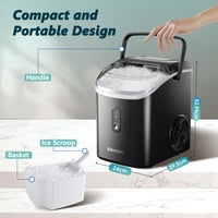 Image 7 of EUHOMY Nugget Ice Maker, Chewable Pellet Ice Machine with Handle, Ready in 6 Mins, 15.5kg/24H
