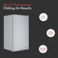 Image 4 of Cookology UCIF93BK Freestanding under counter Fridge in Silver - 93 Litre Capacity