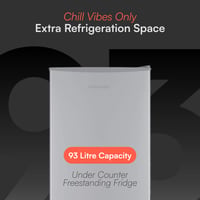 Image 5 of Cookology UCIF93BK Freestanding under counter Fridge in Silver - 93 Litre Capacity