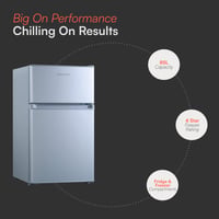 Image 4 of Cookology UCFF87SL 47cm Freestanding under counter Small Fridge Freezer in Silver