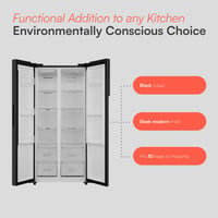 Image 4 of Cookology CSBS460BK 177.5cm Freestanding American Side-by-Side Fridge Freezer in Black