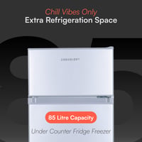Image 5 of Cookology UCFF87SL 47cm Freestanding under counter Small Fridge Freezer in Silver