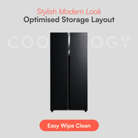 Image 5 of Cookology CSBS460BK 177.5cm Freestanding American Side-by-Side Fridge Freezer in Black