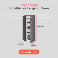 Image 5 of Cookology CTFR240IX Tall Freestanding Larder Fridge 240 Litre, 143cm High and 55cm