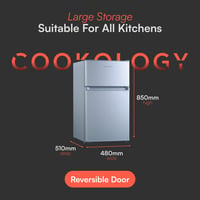 Image 6 of Cookology UCFF87SL 47cm Freestanding under counter Small Fridge Freezer in Silver
