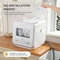 Image 6 of COMFEE' Table Top Dishwasher, Mini Countertop Dishwasher with 6+3 Programs, Steam Wash