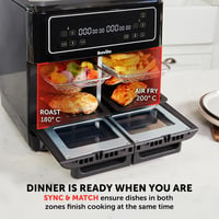 Image 4 of Breville Halo Flexi Air Fryer Digital Dual Air Fryer Oven 11L: Serves 10+ People FryBakeGrillRoas...