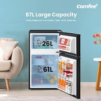 Image 8 of COMFEE' RCT87BL2(E) Under Counter Fridge Freezer, 87L Double Door Small Fridge Freezer with Light