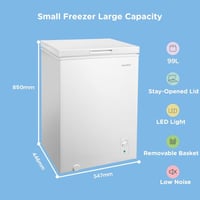 Image 9 of COMFEE' RCC102WH2UK(E) 99L Freestanding Chest Freezer, with Freezing and Refrigeration Conversion