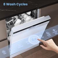 Image 8 of COMFEE' Freestanding Dishwasher FD1435E-W with 14 place settings, Full Size, 44dB, Wide LED Display