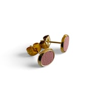 Image 1 of Boucles d'oreilles puces , modèle MARIE , Bois de rose
