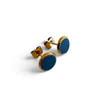 Image 1 of Boucles d'oreilles puces , modèle MARIE , Bleu jean