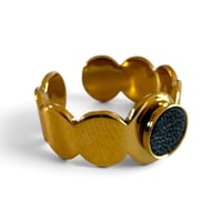 Image 1 of Bague fine, cuir, Noir