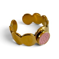 Image 1 of Bague fine, cuir, Bois de rose