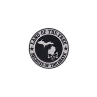 Michigan Skull® Land Of The Free Because "Iron On" Patch