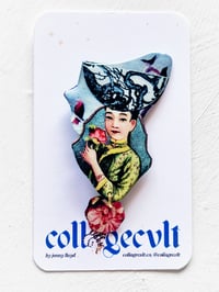 Image 4 of ‘found family’ – collage illustration pin brooch