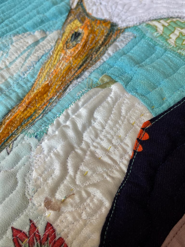 Smells Like Vacation - Goose Textile Wall Art, Colorful Bird Decor, 28x60cm Image 3
