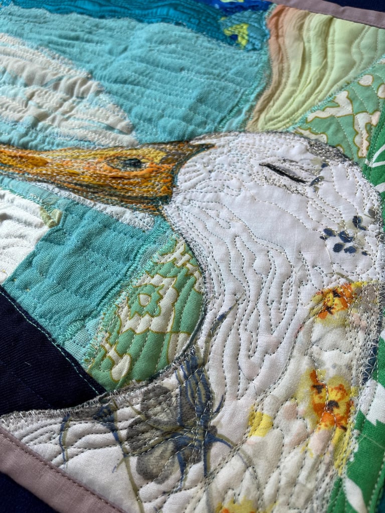 Smells Like Vacation - Goose Textile Wall Art, Colorful Bird Decor, 28x60cm Image 5