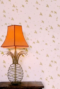 Image 1 of Star-ling Wallpaper - Rose-Marais & Gold