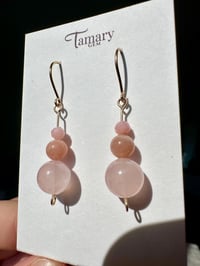 Image 2 of Opal, Moonstone, Rose Quartz, Earrings, 14k Gold-Filled