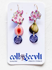 Image 3 of ‘sage green figs’ – wild fruits gold earring dangles