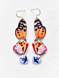 Image 1 of ‘soft sunset’ – gold butterfly wing earring dangles