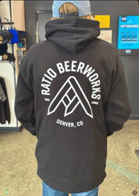 Image 1 of Beer. Music. Party. black zip-up