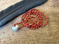 Image 2 of Ancient Naga Shell and seed beads strand necklace 