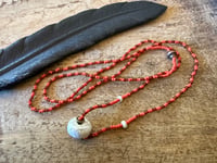 Image 4 of Ancient Naga Shell and seed beads strand necklace 