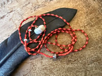 Image 6 of Ancient Naga Shell and seed beads strand necklace 