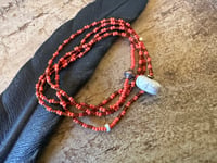 Image 8 of Ancient Naga Shell and seed beads strand necklace 