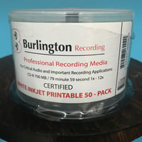 Image 3 of Burlington Recording 80 Min Pro CD-R CERTIFIED Inkjet Printable 1x-12x 50 PK