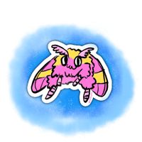 Image 3 of  Rosy Maple Moth Doodle Sticker