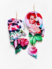 Image 1 of ‘strawberry rose’ – abstract alchemies earring dangles