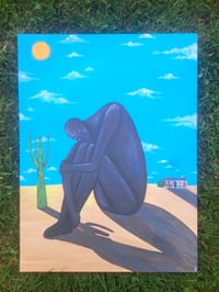 Blue "Too Big To Go Home" Canvas Print