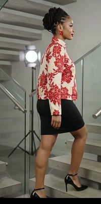 Image 4 of Red & Gold floral Jacket