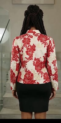 Image 3 of Red & Gold floral Jacket