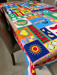 Image 2 of LARGE Ciao! Mangia! Auguri! Tablecloth