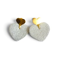 Boucles d'oreilles puces, modèle LOVE , Argent