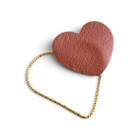 Image 1 of Broche coeur , modèle LOVE,  Bois de rose