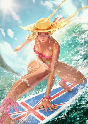 Image of  **Signed & Remarque** 2026 Street Fighter & Friends Swimsuit Special #1 Exclusive // Emily Yim