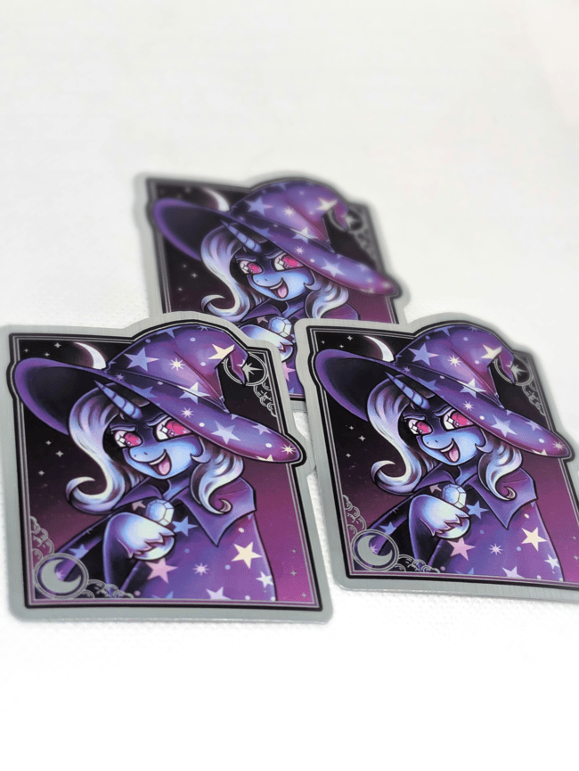 2'5" Trixie Pony Sticker Holographic Silver