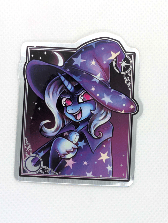 2'5" Trixie Pony Sticker Holographic Silver