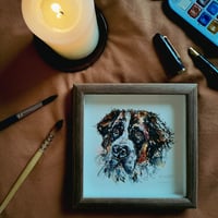 Image 1 of SIGNATURE Framed Bespoke Pet Portrait (15x15cm, frame 17x17cm)