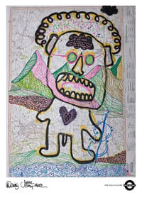 Image 1 of A3 Giclée Art Print — THE CELLO PLAYER — collaboration with Justine Coley-Moore and Marc Craig