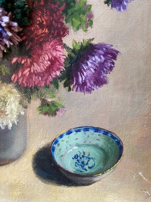 Image of altered perspective painting - mums