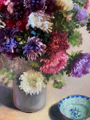 Image of altered perspective painting - mums