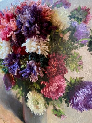 Image of altered perspective painting - mums