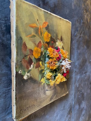 Image of altered perspective painting - fall blooms